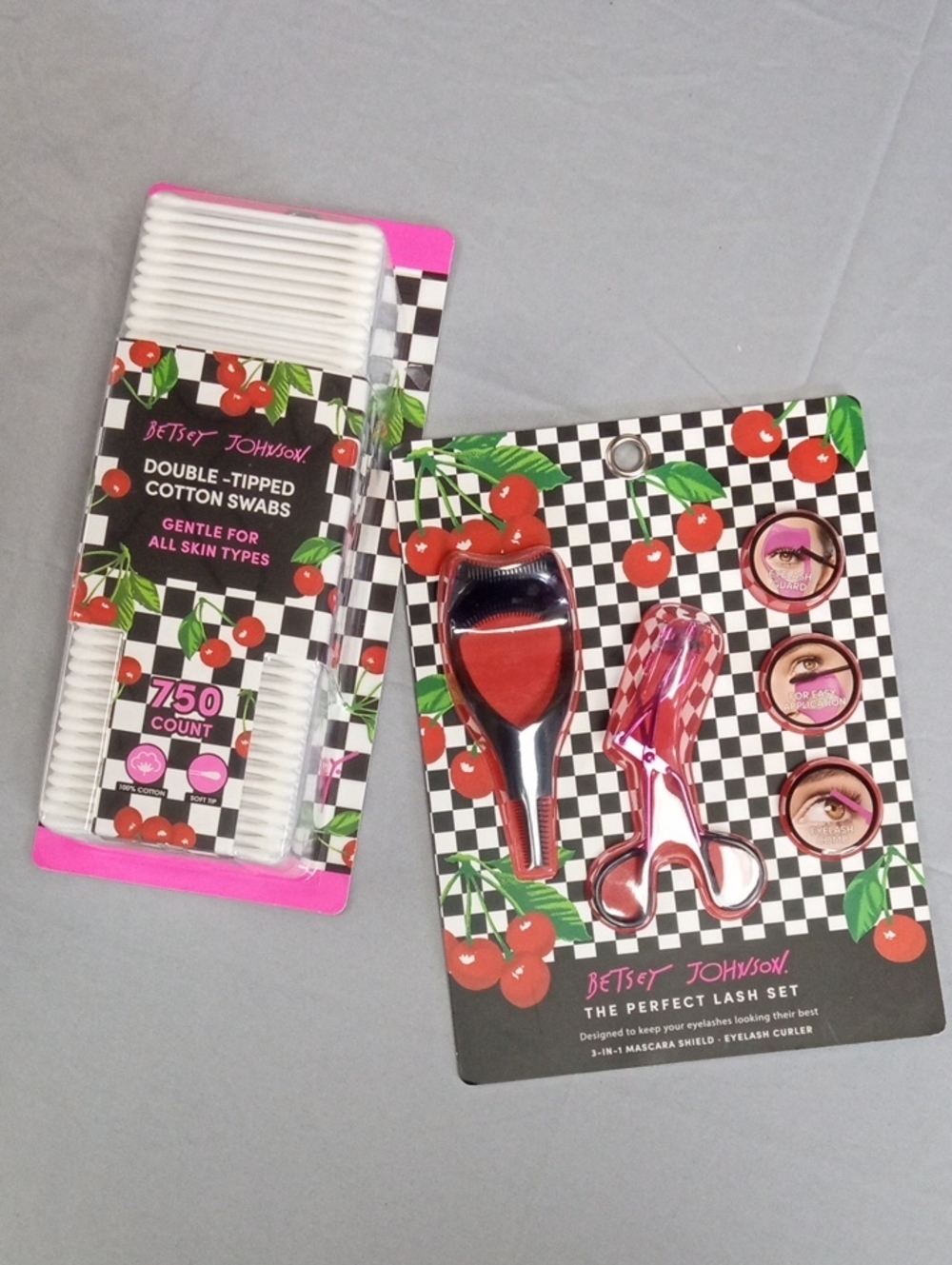 🛍️🍒 Betsey Johnson Eyelash Tool Set with Cotton Swabs